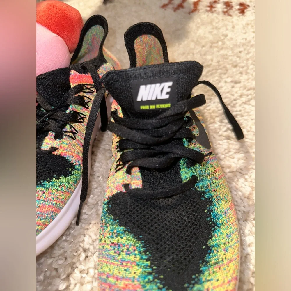 NIKE FREE RN FLYKNIT 2017 'BLUE LAGOON' big kids size 5.5 woman’s size 7.5